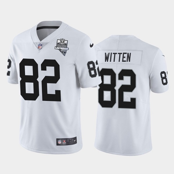 Men's Las Vegas Raiders White #82 Jason Witten 2020 Inaugural Season Vapor Limited Stitched Jersey